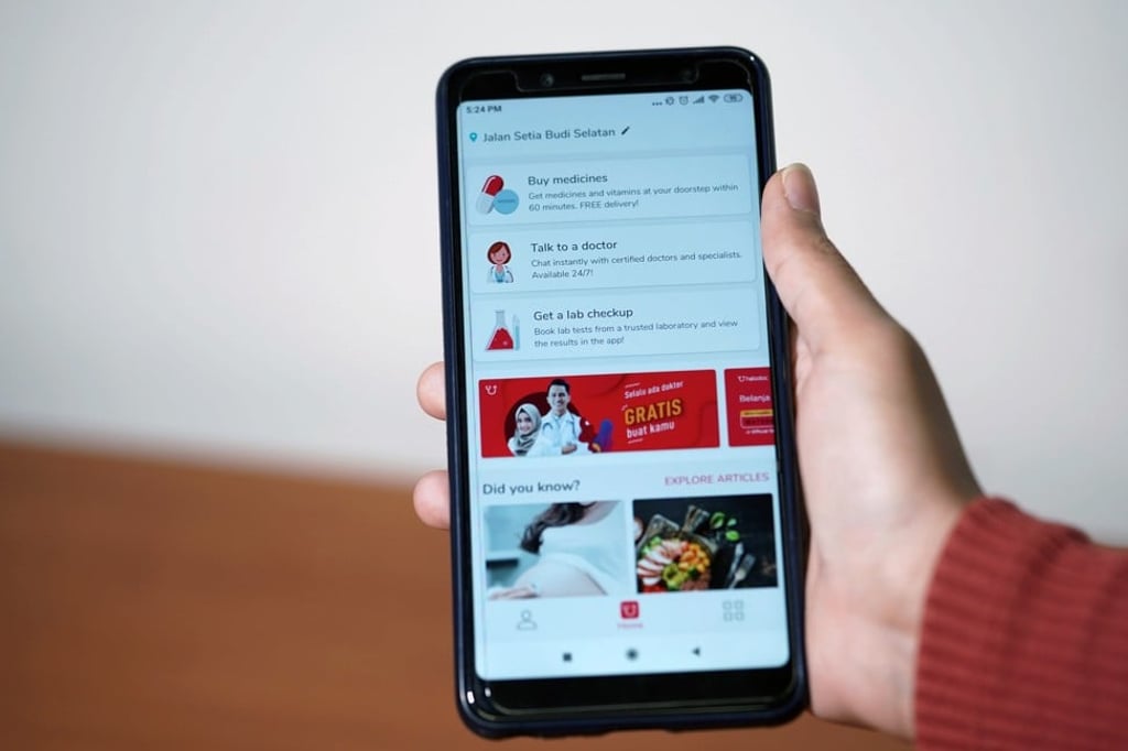 About 40 million people use Halodoc’s smartphone app or website to get connected to more than 20,000 licensed doctors in Indonesia for an online consultation. Photo: Bloomberg About 40 million people use Halodoc’s smartphone app or website to get connected to more than 20,000 licensed doctors in Indonesia for an online consultation. Photo: Bloomberg