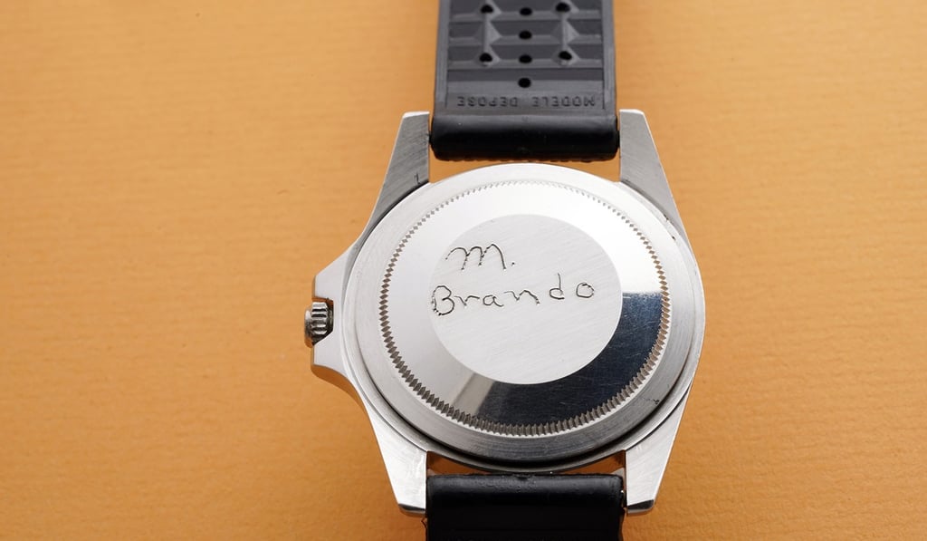Marlon Brando Rolex GMT caseback engraving
