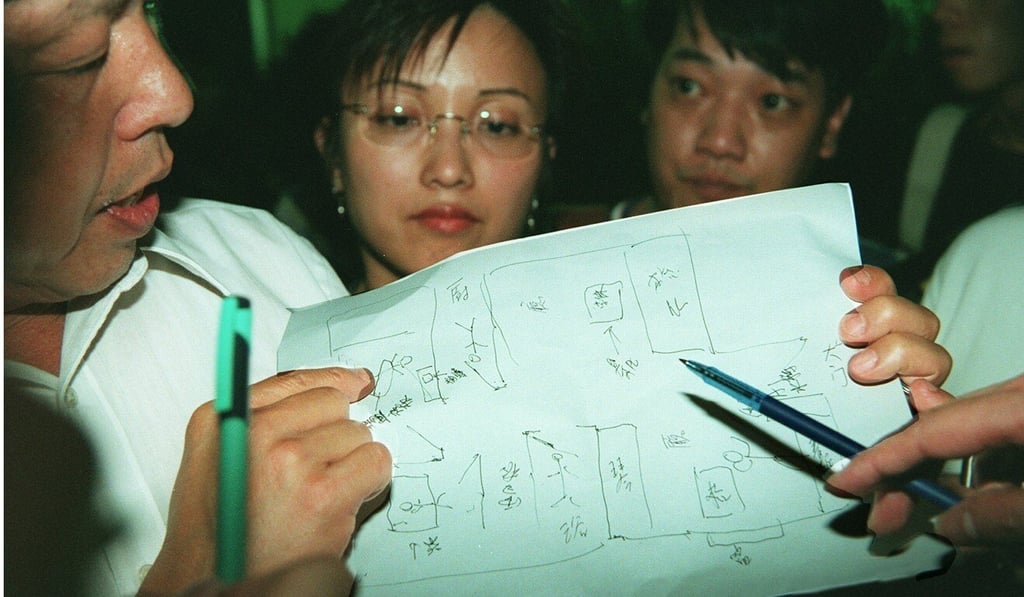 A police drawing showing where the five bodies were found inside the fifth-floor flat in Telford Gardens. Photo: SCMP