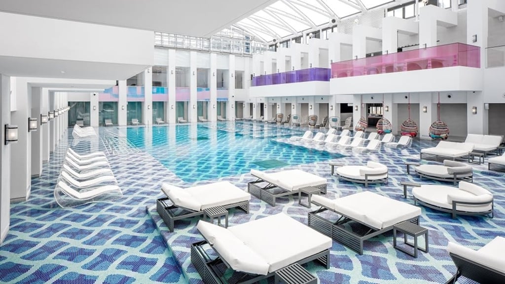 The Water Plaza in Cimer at Incheon’s Paradise City Hotel and Resort. The Water Plaza in Cimer at Incheon’s Paradise City Hotel and Resort.