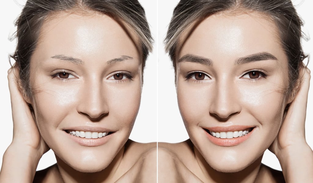 Before (left) and after microblading. Photo: Careyou Beauty