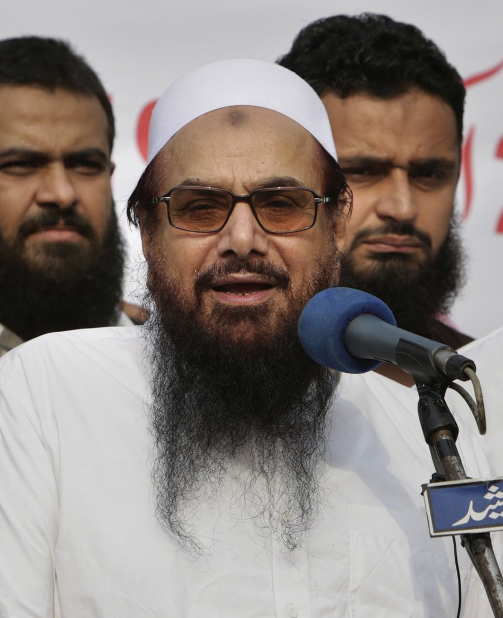 Hafiz Saeed, founder of Pakistani Islamist militant group Lashkar-e-Taiba, addresses an anti-Indian rally in Lahore in October 2018. Pakistan recently arrested Saeed, but not for the first time. Photo: AP