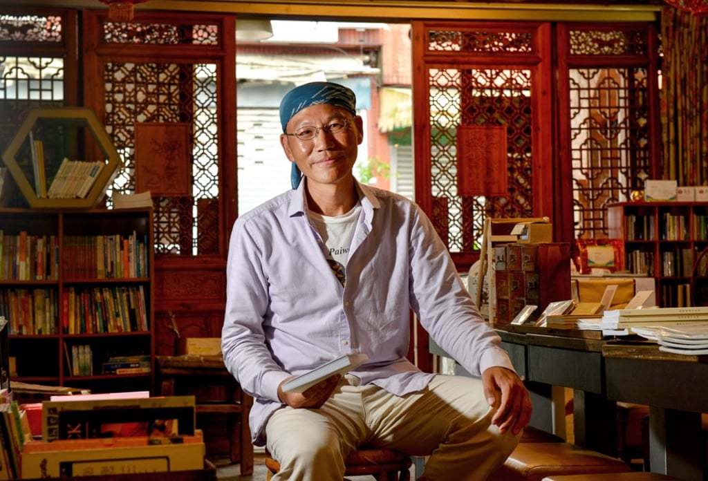 Lu Wen-jun at Shih Dianzi bookstore in Guanxi Township. “The most important thing is to slow down,” he says. Photo: Chris Stowers/PANOS