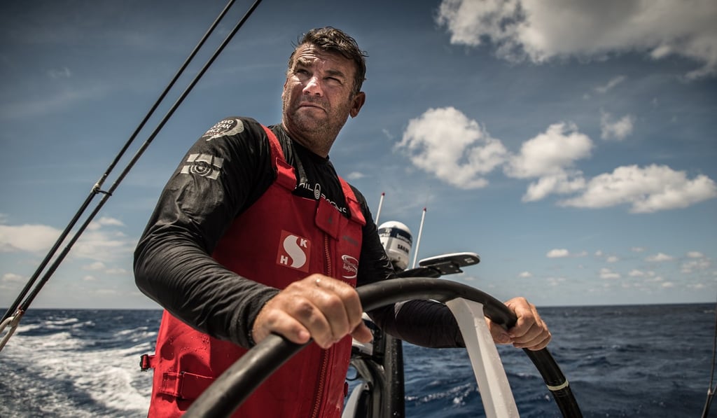 David Witt at the helm of Scallywag during the Ocean Race. Photo: Ocean Race