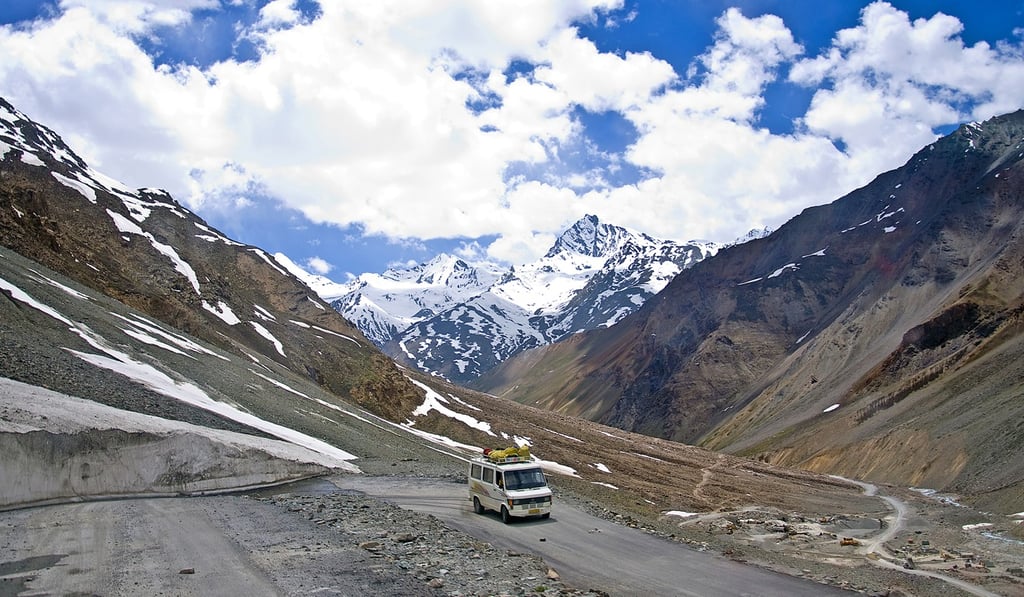 To reach Ladakh overland involves a journey along one of the world’s highest altitude roads. Photo: Tim Pile
