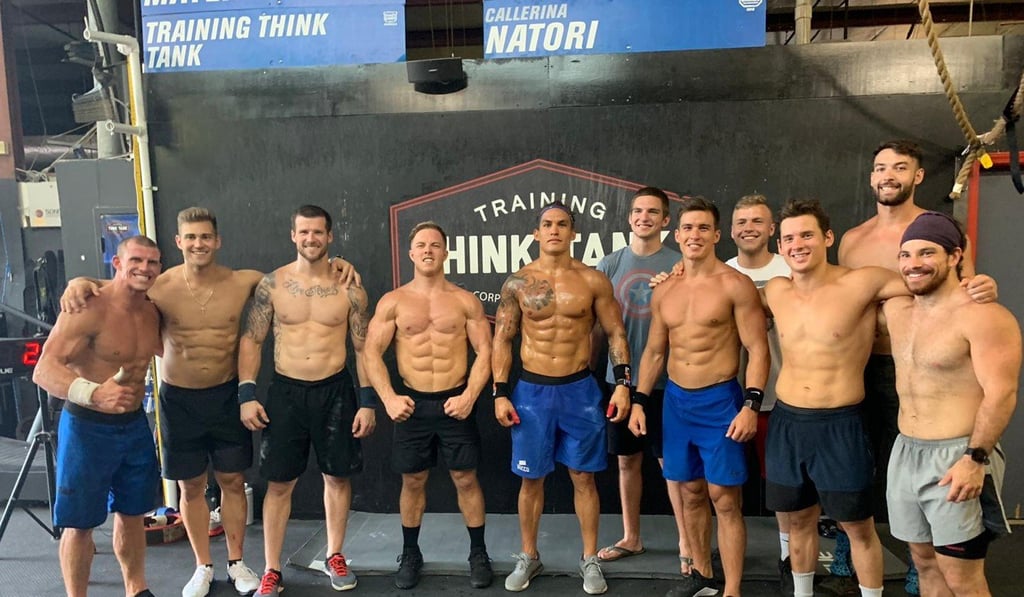 Ant Haynes in Atlanta training with other CrossFit athletes and his brother Ed (both in blue shorts in middle) at Training Think Tank. Photo: Ant Haynes