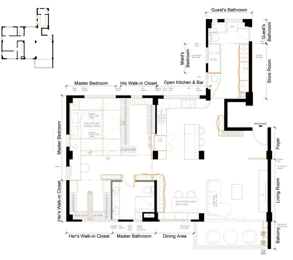 The floor plan of the redesigned flat. Photo: Clifton Leung Design Workshop The floor plan of the redesigned flat. Photo: Clifton Leung Design Workshop