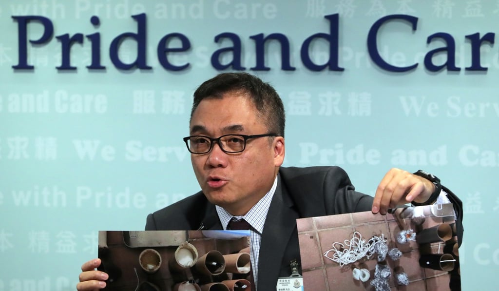 Li Kwai-wah, senior superintendent of Organised Crime and Triad Bureau, said the use of smoke bombs and iron marbles in recent protests was worrying. Photo: Edmond So Li Kwai-wah, senior superintendent of Organised Crime and Triad Bureau, said the use of smoke bombs and iron marbles in recent protests was worrying. Photo: Edmond So