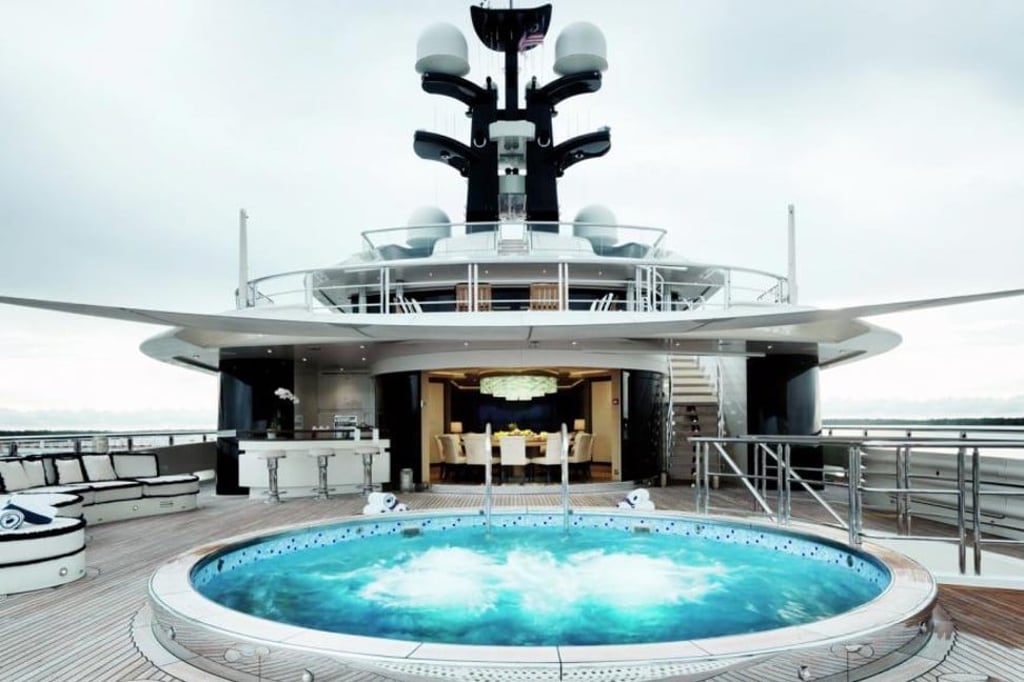 The outdoor jacuzzi on board Tranquility, the superyacht Kylie Jenner is renting to host her 22nd birthday celebrations