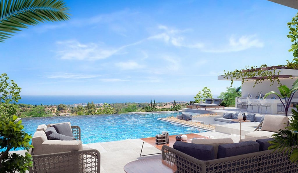 The swimming pool at soccer player Cristiano Ronaldo’s Marbella holiday home in Spain