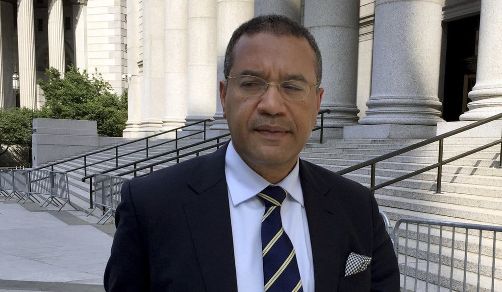 Francis Lorenzo leaves Manhattan federal court in New York in July 2017 after giving testimony in Ng Lap-seng’s bribery trial. Photo: AP