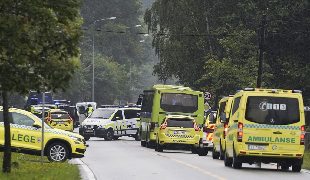 Police and emergency services at the scene. Photo: AP