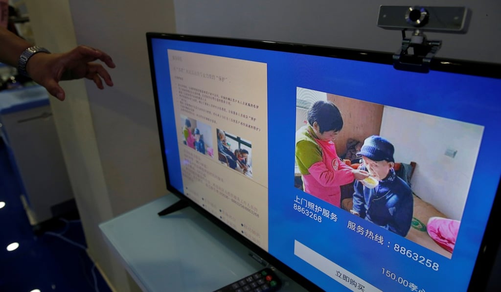 The elderly care service on Lanchuang Network Technology’s smart platform at its headquarters in Weifang, Shandong province, China. Photo: Reuters/Jason Lee The elderly care service on Lanchuang Network Technology’s smart platform at its headquarters in Weifang, Shandong province, China. Photo: Reuters/Jason Lee