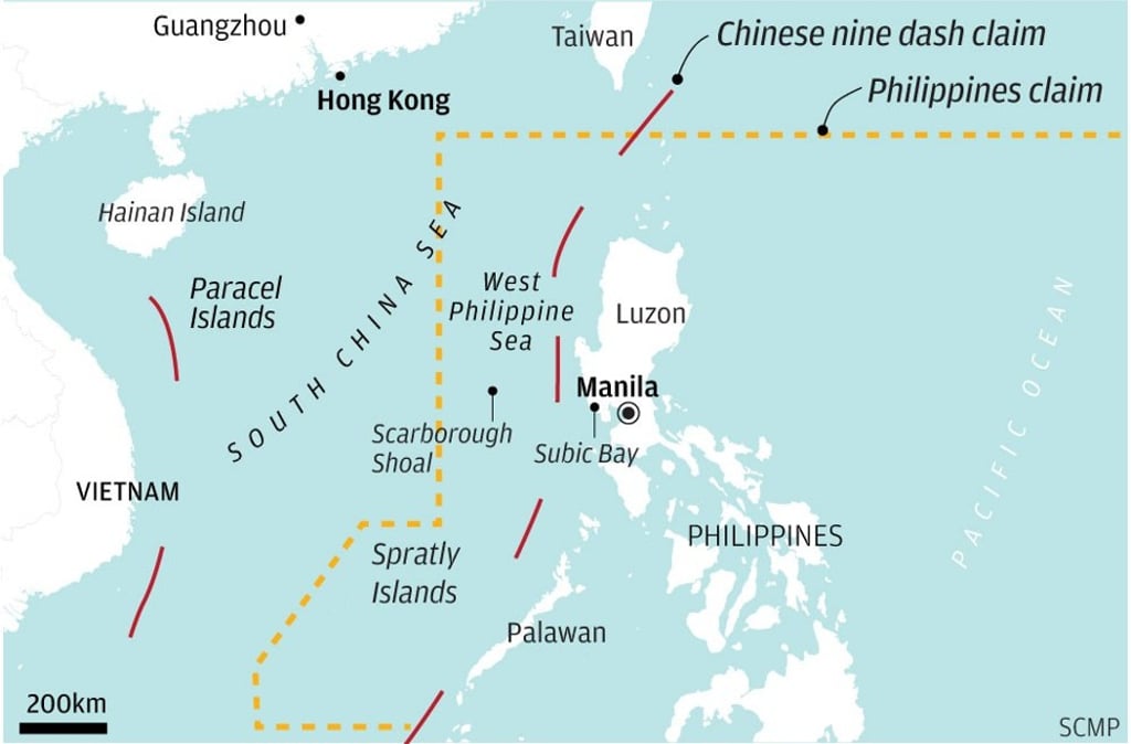 The Philippines’ and China's overlapping claims in the South China Sea. Graphic: SCMP