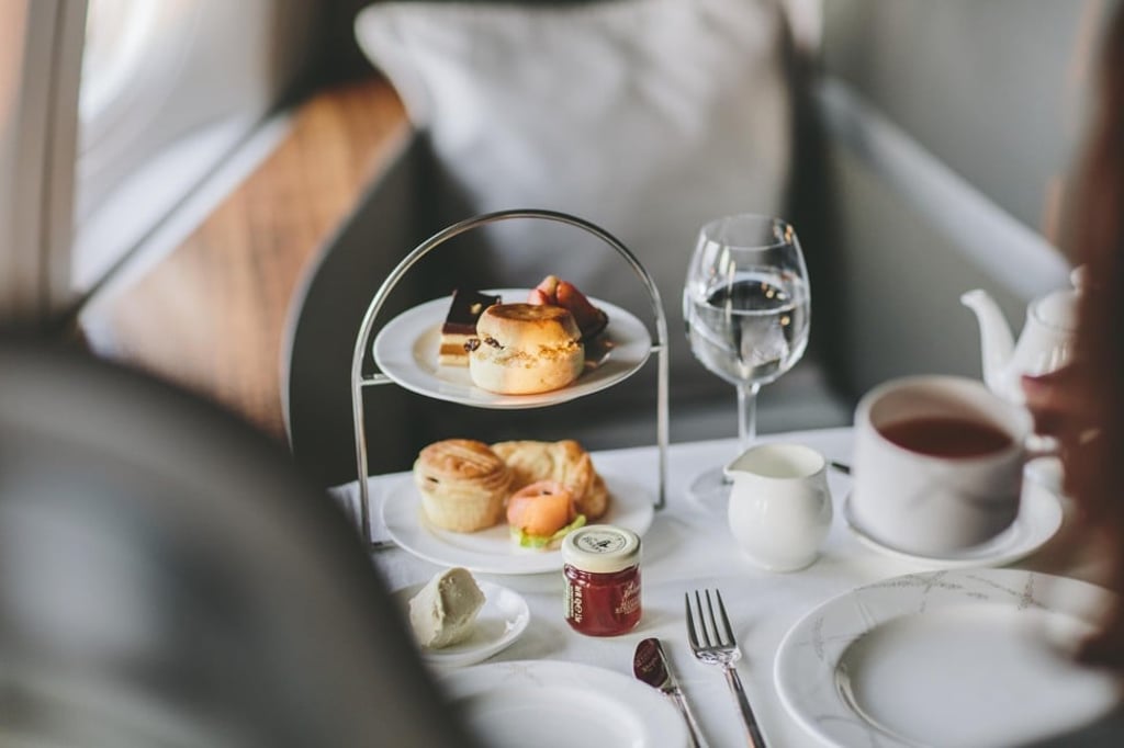 Hong Kong carrier Cathay Pacific’s in-flight offerings feature a mix of fine Asian and Western cuisines.