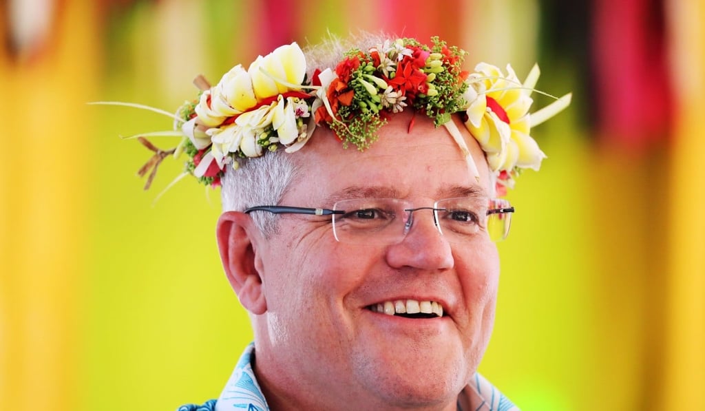 Australian Prime Minister Scott Morrison is seen during the forum. Photo: AFP Australian Prime Minister Scott Morrison is seen during the forum. Photo: AFP