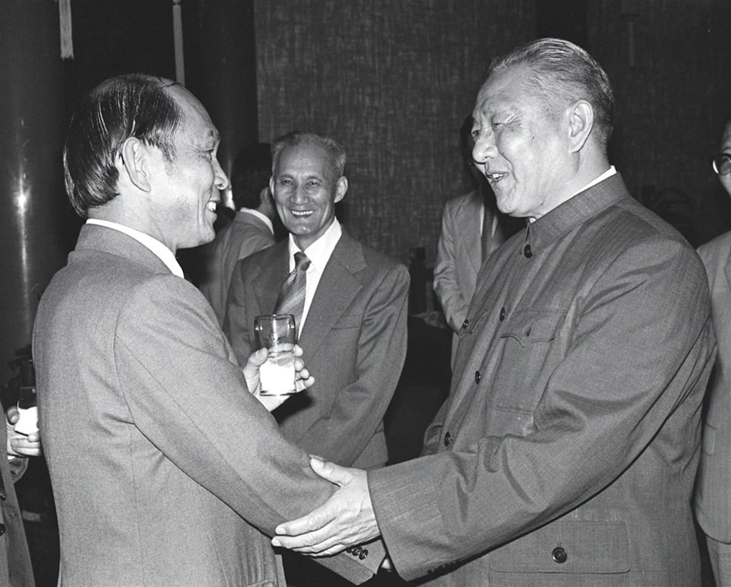 Xi Zhongxun (right), father of Xi Jinping and then-chairman of the Guangdong Provincial Revolutionary Commitee, shakes hand with Hong Kong businessman Henry Fok in December 1979. The elder Xi was an early believer in special economic zones, recommending to then-leader Deng Xiaoping a plan to create the country’s first four zones on the southeastern coast. Photo: SCMP Photos