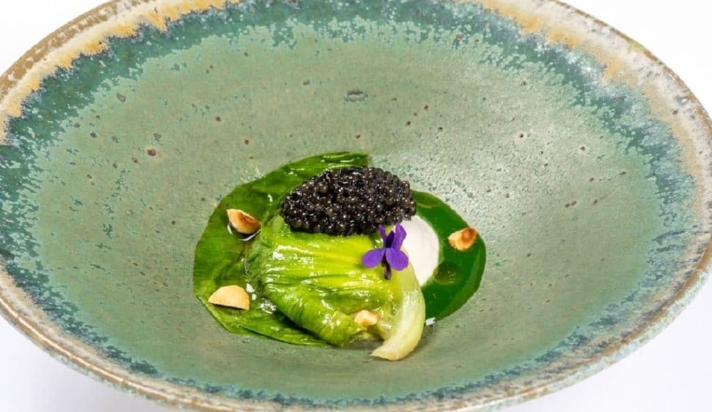 Sologne caviar with leaf cream, one of Hay’s creations. Photo: Julie Limont