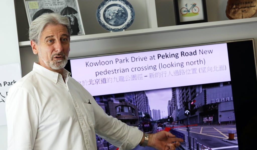 Paul Zimmerman, CEO of Designing Hong Kong, outlines the NGO’s alternative plan for Kowloon Park. Photo: May Tse