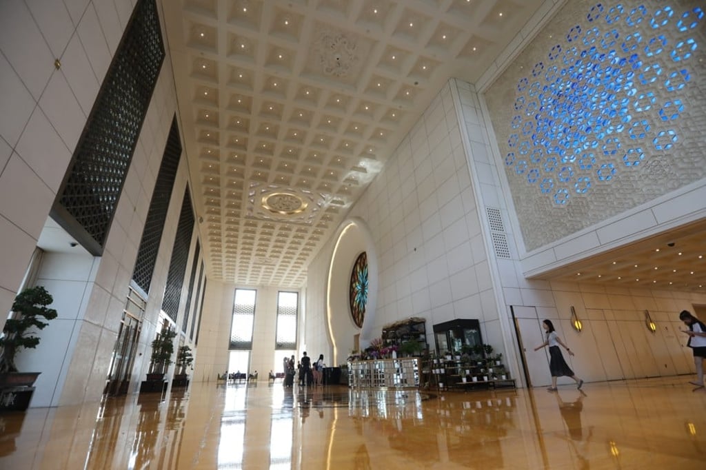 An interior view of Pangu Tower 5’s office lobby on August 15, 2019. Photo: Simon Song