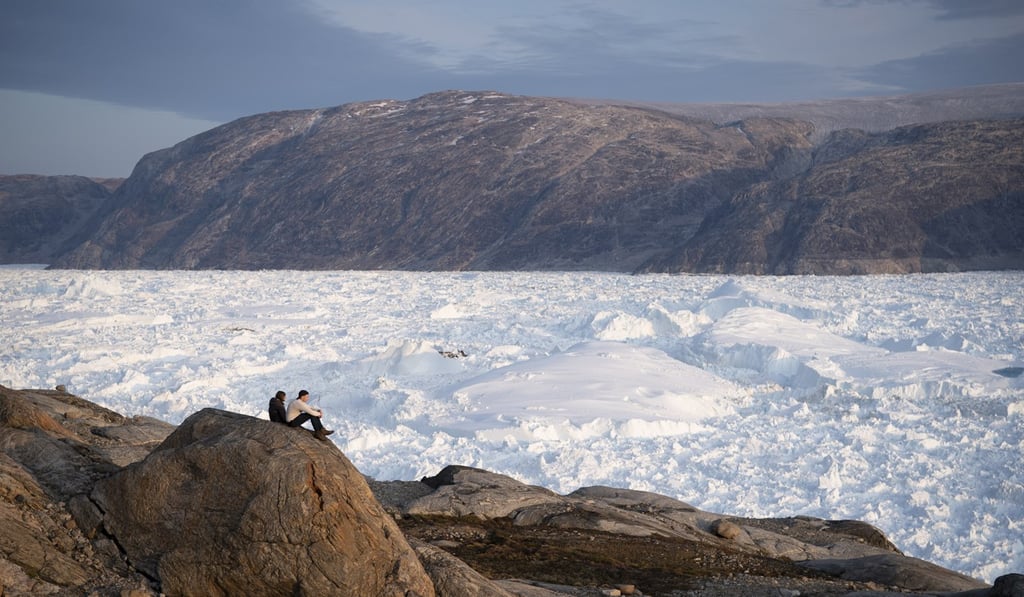 The Helheim glacier in Greenland. US President Donald Trump announced his decision to postpone an early September visit to Denmark by a tweet. Photo: AP