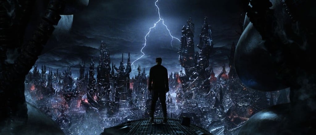 Keanu Reeves in a scene from the futuristic action thriller film The Matrix Revolutions. Photo: Reuters/Warner Bros.