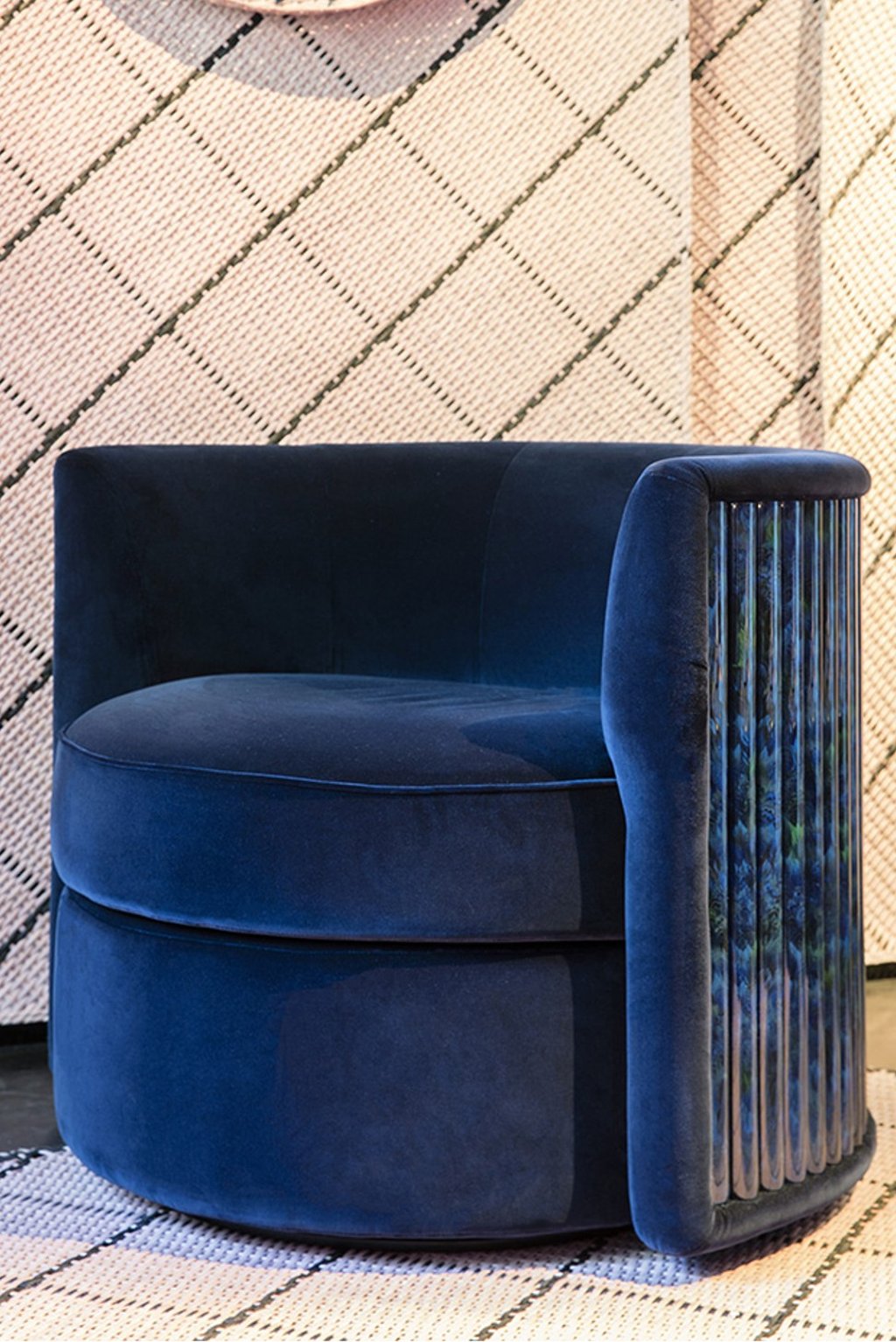 Nature Squared's first residential collection, created in collaboration with Bethan Gray, is called Exploring Eden. It includes this jade and pheasant feather lounge chair, made with raw materials taken from animals already killed for consumption.