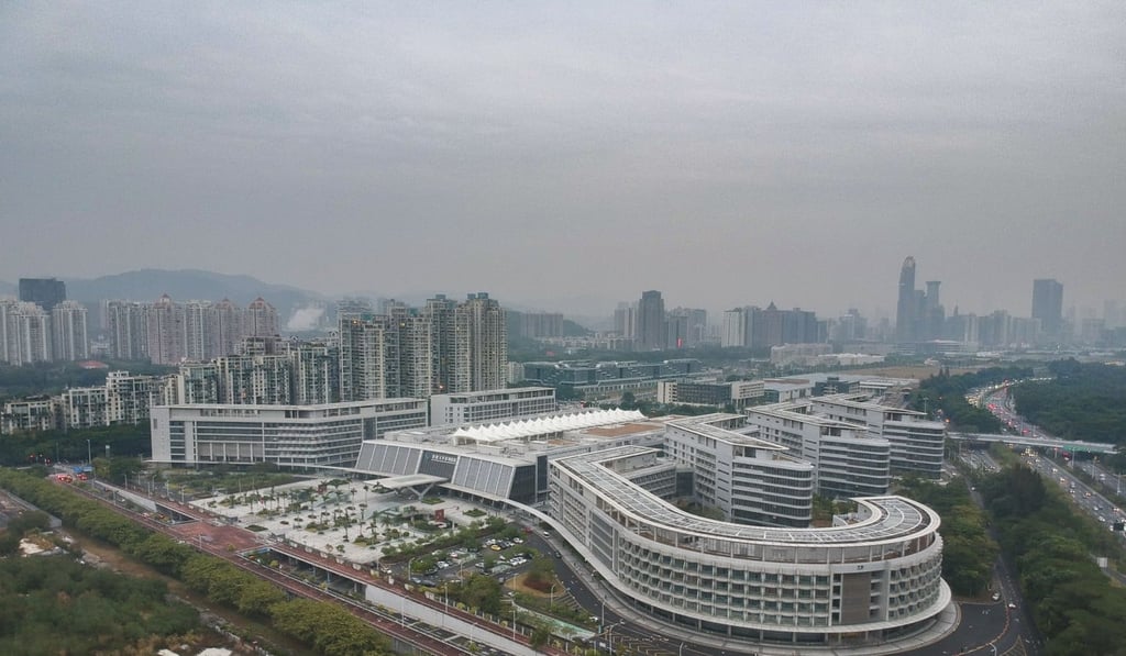 Drone aerial view of University of Hong Kong-Shenzhen Hospital (centre) in the Futian district, Shenzhen. 08JAN18 SCMP / Roy Issa