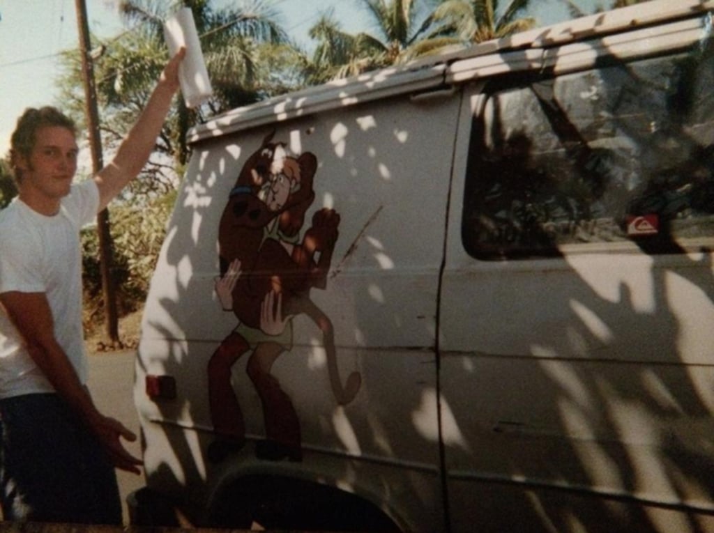 Chris Pratt holds up a script for his debut acting role in the film Cursed Part III beside the van he used as his home in Hawaii. Photo: Facebook/Chris Pratt Chris Pratt holds up a script for his debut acting role in the film Cursed Part III beside the van he used as his home in Hawaii. Photo: Facebook/Chris Pratt