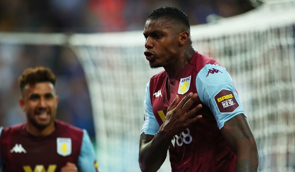 Aston Villa’s Wesley celebrates scoring the first goal in their win over Everton. Photo: Reuters
