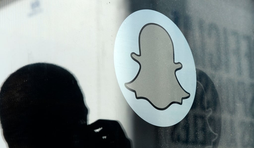 The Snapchat logo is seen at the front entrance new headquarters of Snapchat in Venice, California. Photo: AFP