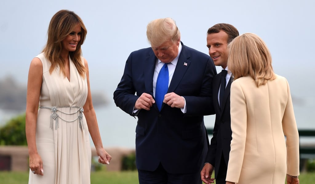 Trump and his wife, Melania, were greeted on Saturday by French President Emmanuel Macron and his wife, Brigitte, after their arrival on Saturday in France for the G7 summit. Photo:. EPA-EFE