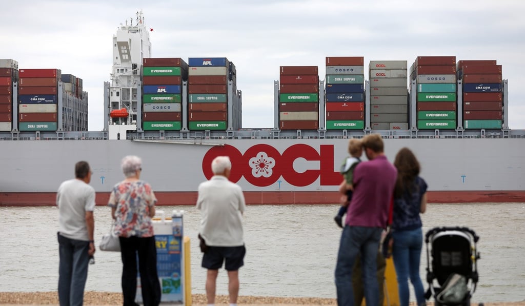 Orient Overseas, through its container shipping line Orient Overseas Container Line, currently operates six of the top 10 largest container ships in the world. Photo: Bloomberg Orient Overseas, through its container shipping line Orient Overseas Container Line, currently operates six of the top 10 largest container ships in the world. Photo: Bloomberg