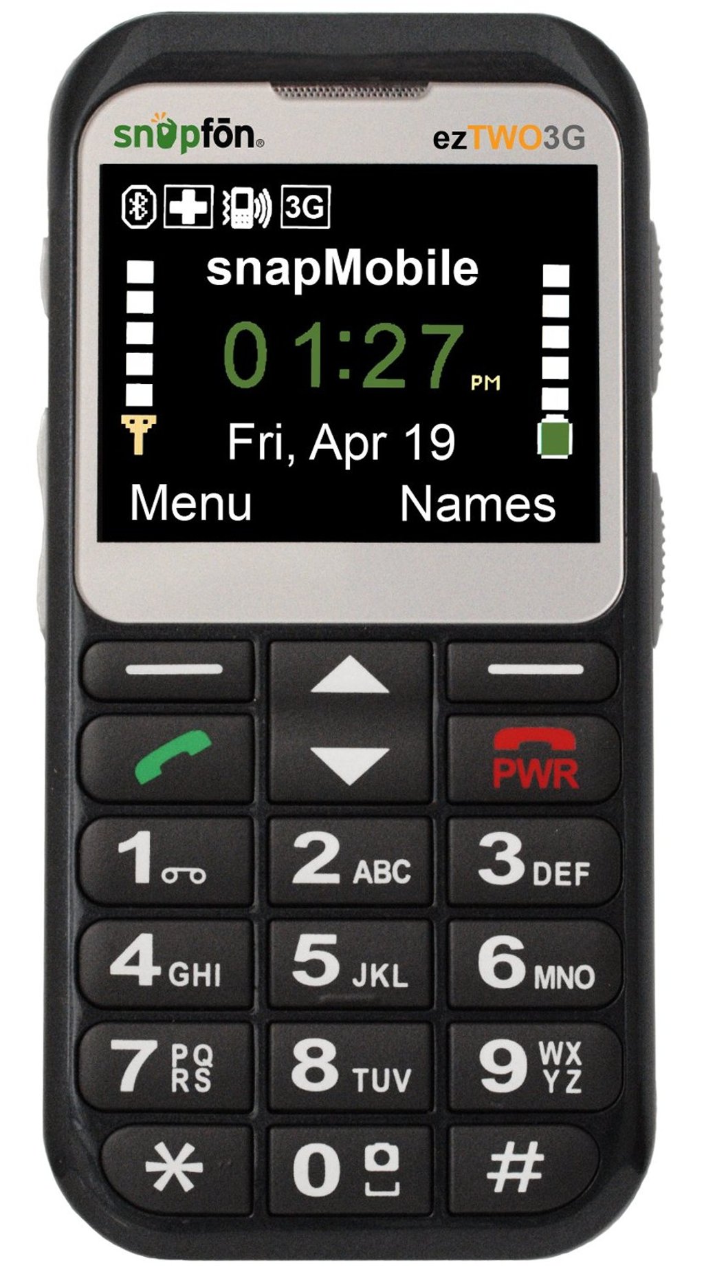 The Snapfon ezTWO Senior Cell Phone is ideal for the elderly, with glow-in-the-dark big buttons and a simplified menu. The Snapfon ezTWO Senior Cell Phone is ideal for the elderly, with glow-in-the-dark big buttons and a simplified menu.