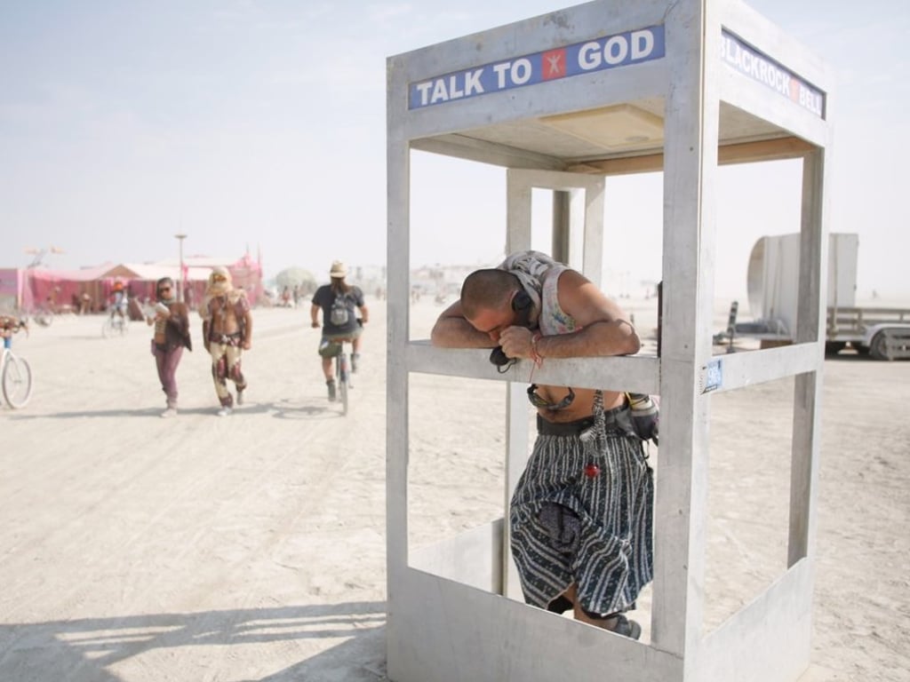 At Burning Man punters are encouraged to leave their mobile phones at home. Photo: Reuters
