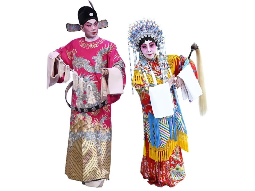 Tung Wing (Dong Yong) and the Seventh Fairy – two of the 108 characters featured in the Cantonese opera, The Imperial Emperor of Heaven Holding Court, which will be performed in Hong Kong in November.