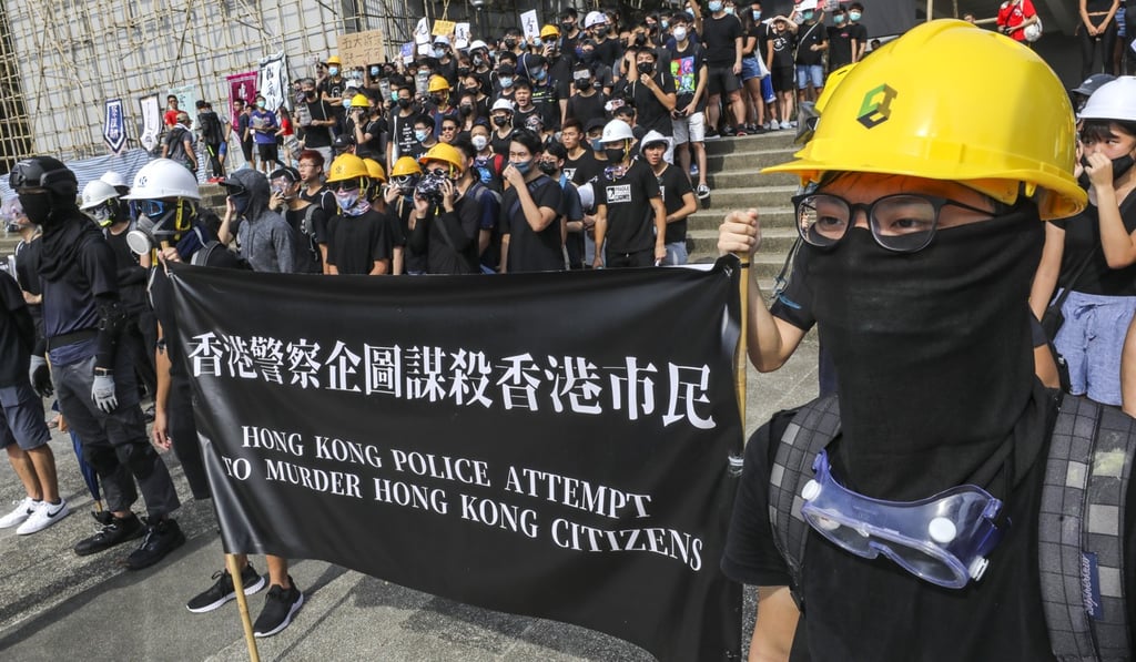 Students at the Chinese University of Hong Kong in Sha Tin hold a protest on Wednesday. Photo: Dickson Lee