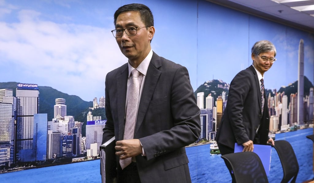Secretary for Education Kevin Yeung (left) and Secretary for Labour and Welfare Law Chi-kwong at a news conference on Thursday. Photo: Nora Tam