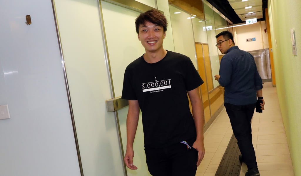 Civil Human Rights Front convenor Jimmy Sham arrives for the appeal board hearing on Friday. Photo: May Tse