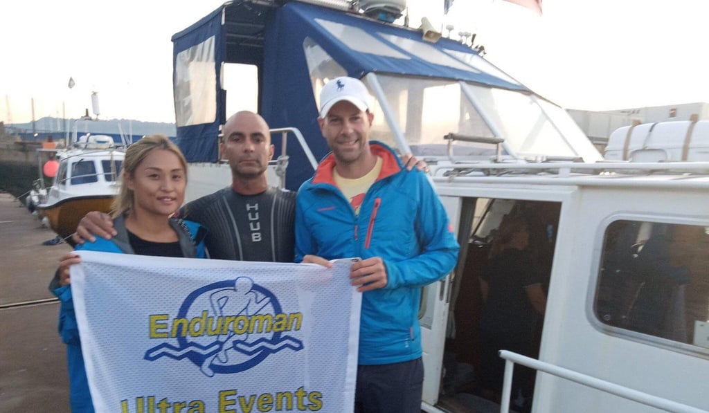 Vaid with his supporters, his wife Theresa and Daniel VanderHave.