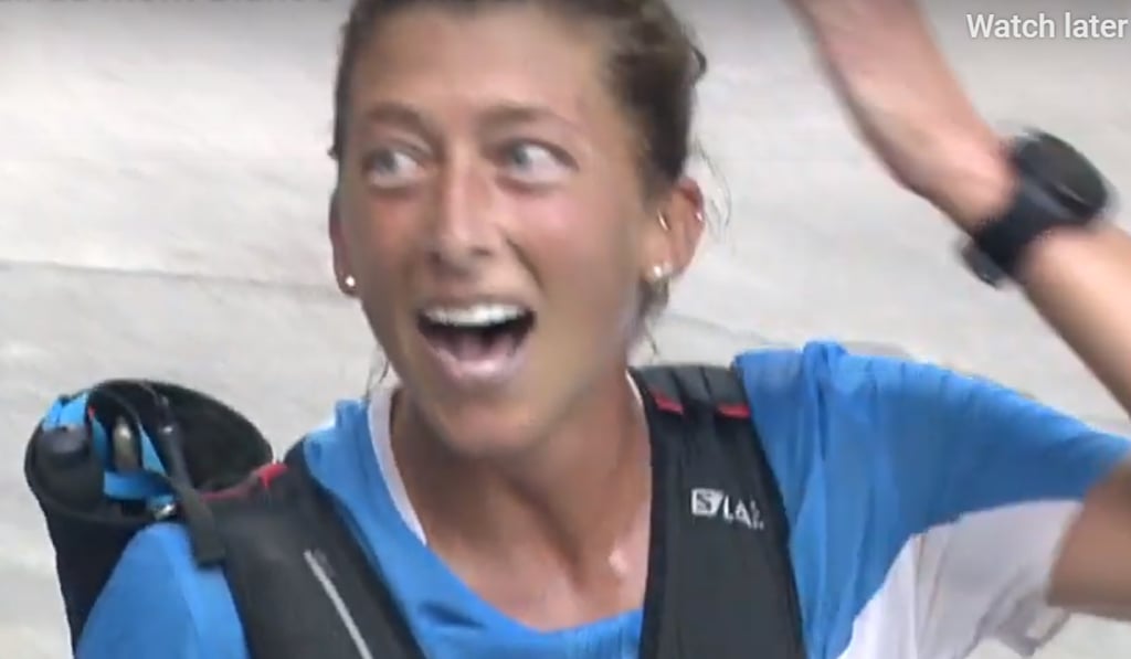 Dauwalter in shock at her own victory.