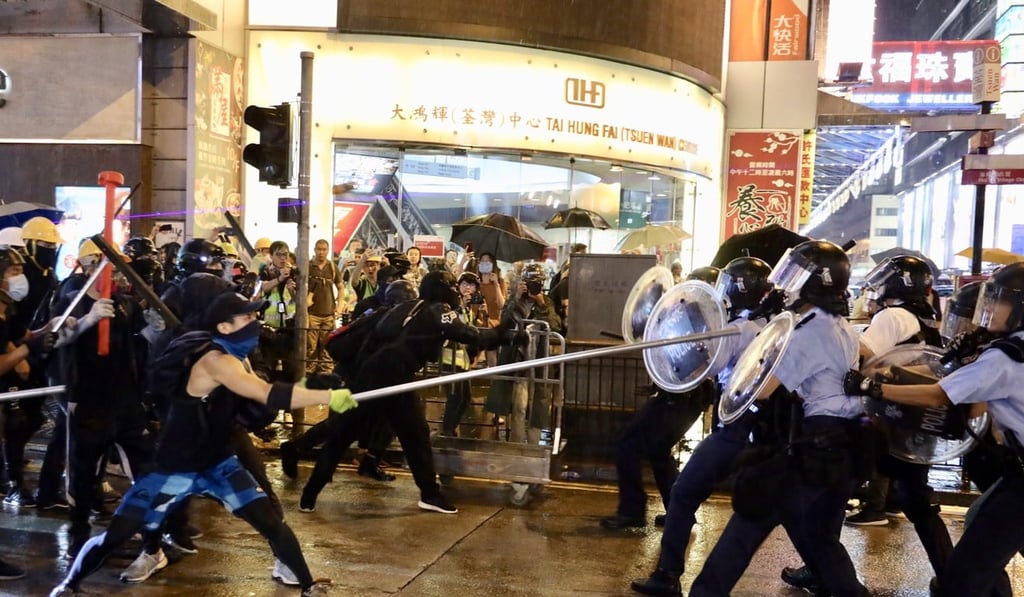 Protesters have vented their anger against the police force in escalating violence. Photo: Xinhua/Lui Siu Wai