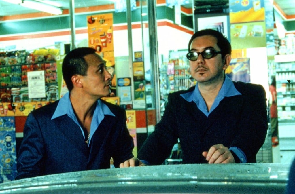 Anthony Wong (right, pictured with Francis Ng) plays the leader of a gang of killers hired to protect a triad boss in director Johnnie To’s film The Mission.