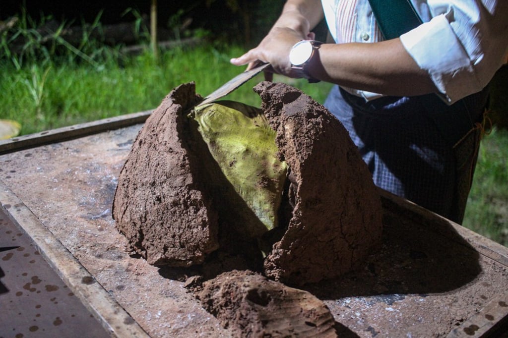 Cracking open a Vista Do Rio chicken dish. Photo: Tiffany Teng