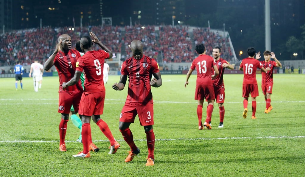 Hong Kong players celebrate after their 2018 Fifa World Cup Qualifier against China in 2015. Photo: Dickson Lee