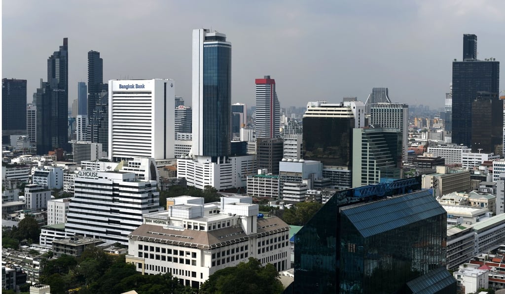 High-rise buildings on the Bangkok skyline. Moon Jae-in’s Southeast Asian tour this week saw him visit Thailand, Myanmar and Laos. Photo: AFP