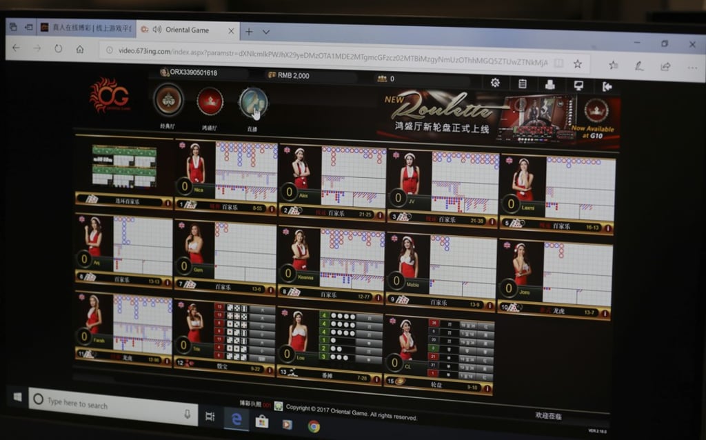 Oriental Game, which runs a licensed online gambling website in the Philippines, has a live platform for customers to interact with young, female Chinese dealers. The operator’s main target customers are Chinese gamblers. Photo: Tory Ho