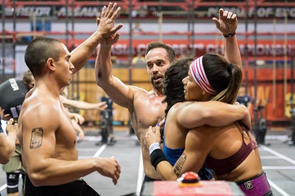 Mayhem Freedom celebrate after winning the last event of the Asia CrossFit Championship and booking their ticket to the CrossFit Games. Photo: Asia CrossFit Championship