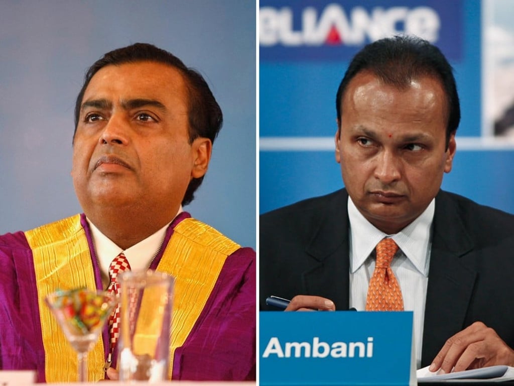 Mukesh (left) and Anil Ambani. Photo: Reuters Mukesh (left) and Anil Ambani. Photo: Reuters