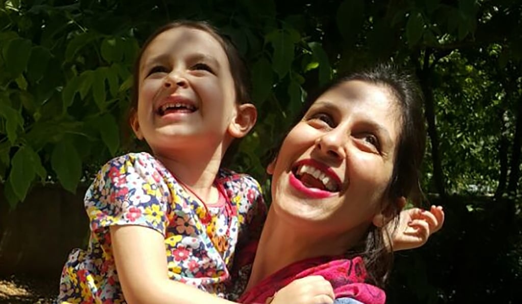 Nazanin Zaghari-Ratcliffe embraces her daughter Gabriella in Damavand, Iran following her release from prison for three days in 2018. File photo: AFP